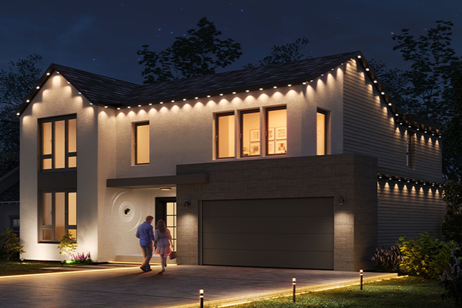 govee sensor lights outside of house