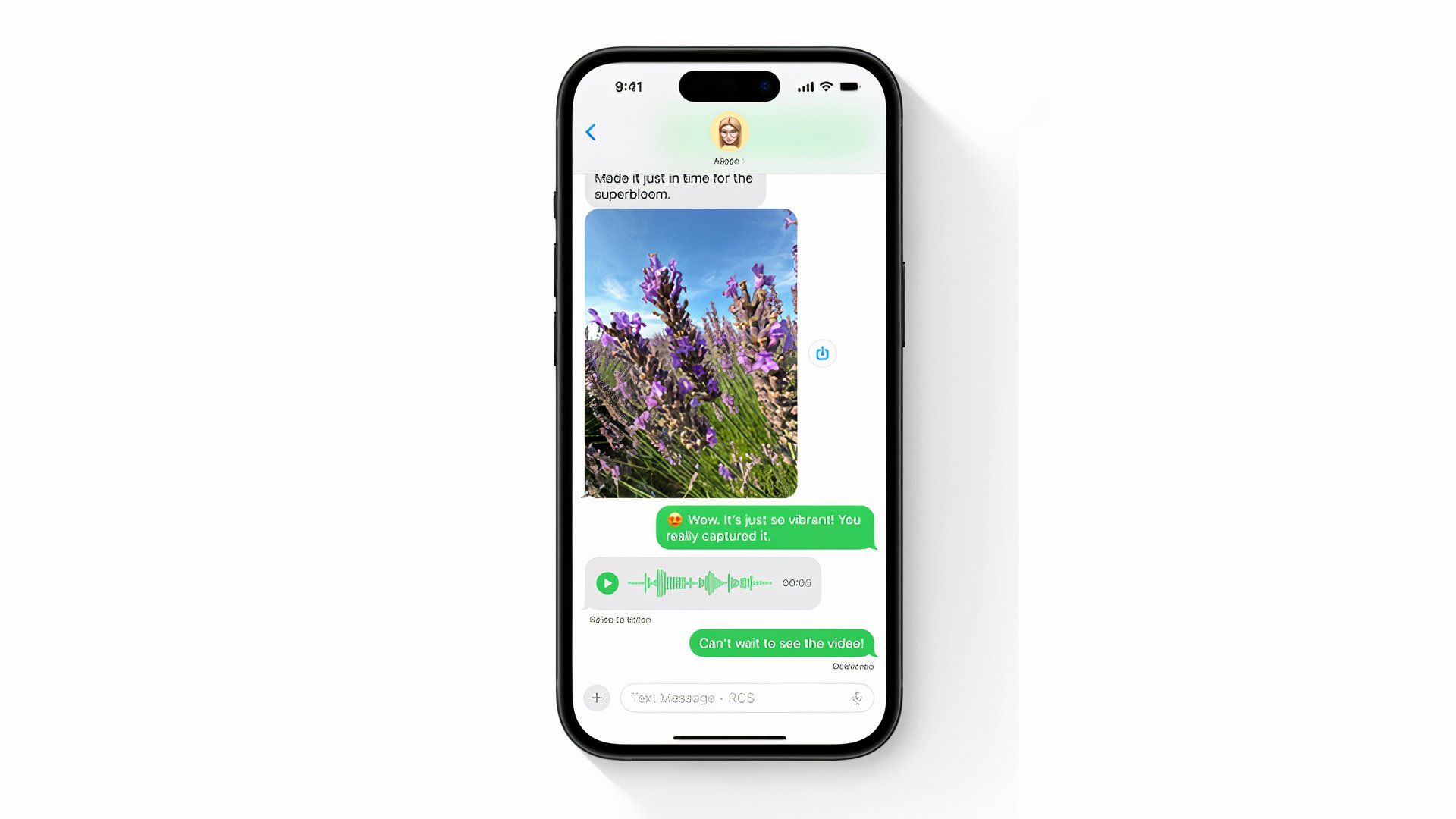 RCS messaging on an iPhone running iOS 18.