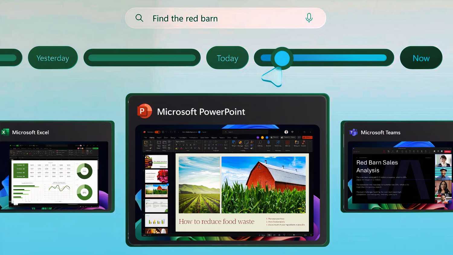 recall feature on colored background