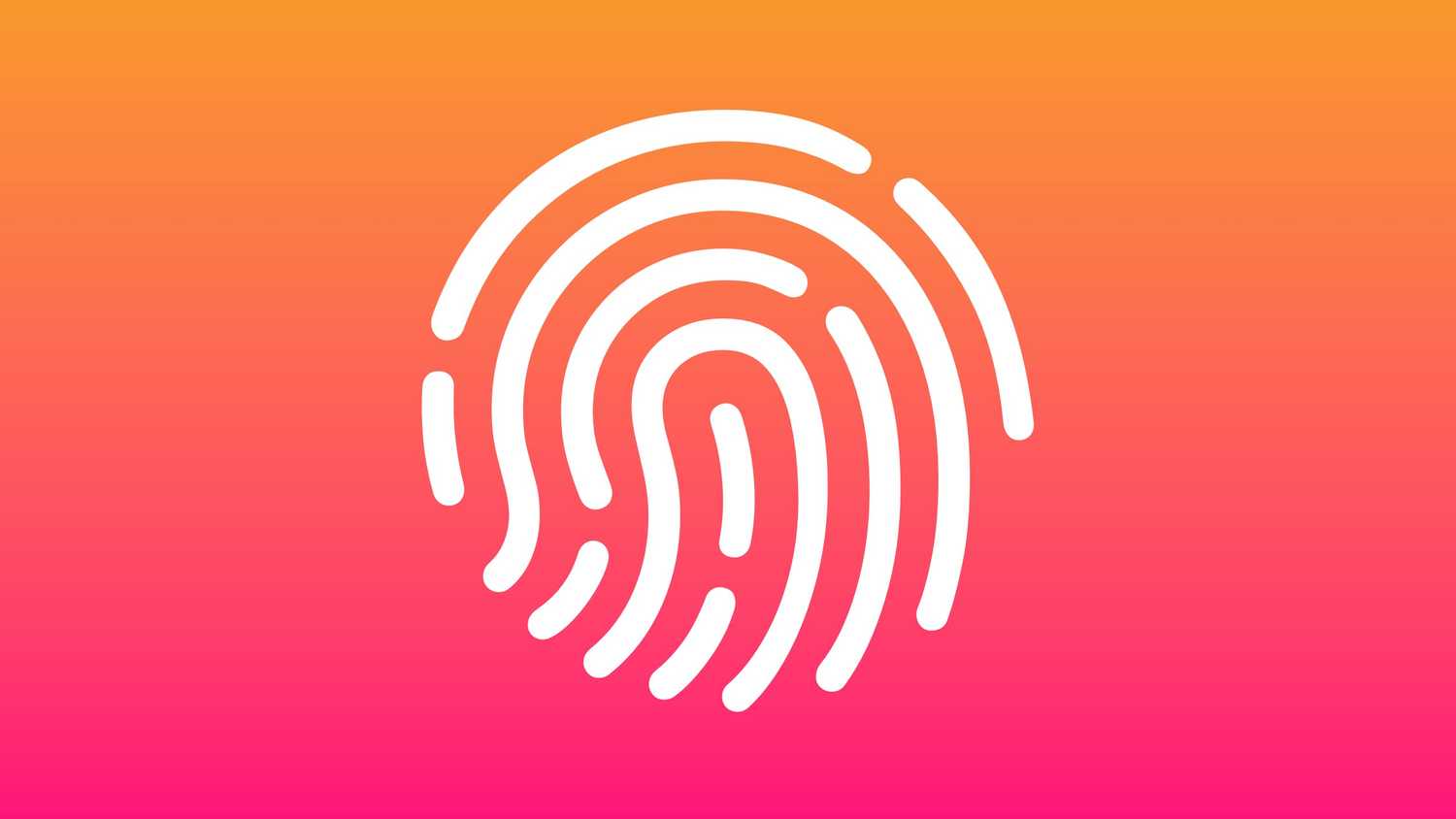 Apple's Touch ID icon on a colorful background.