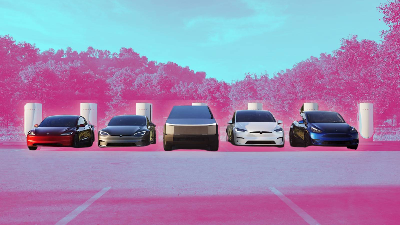 Tesla's Model S, Model 3, Model X, Model Y, and Cybertruck compared