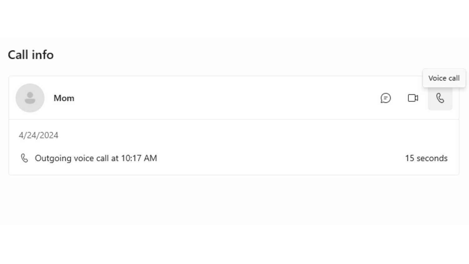 Making a voice call in WhatsApp
