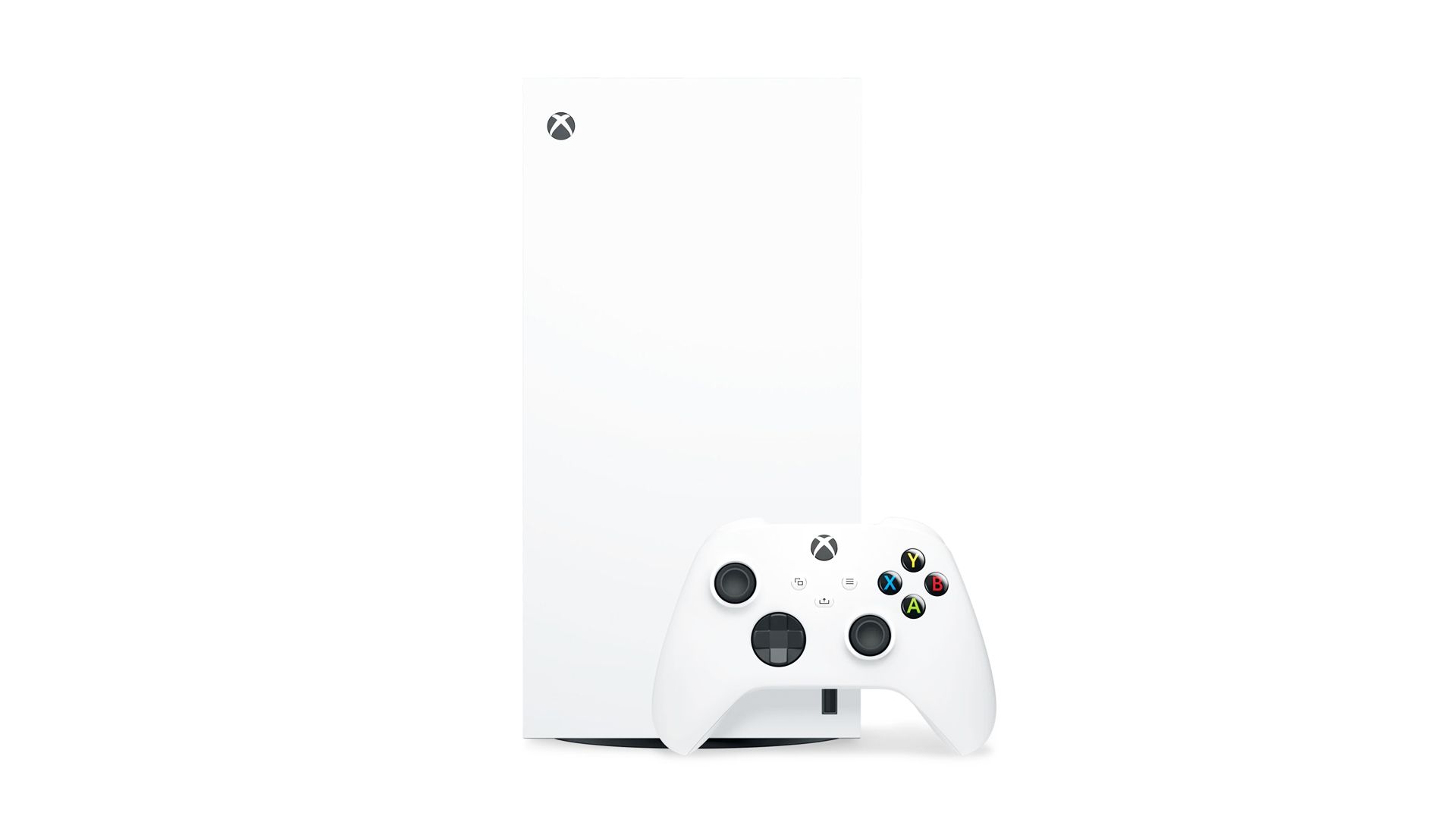 An all-digital Xbox Series X against a white background.