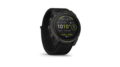 The Garmin Enduro 3 is placed on a white background. 