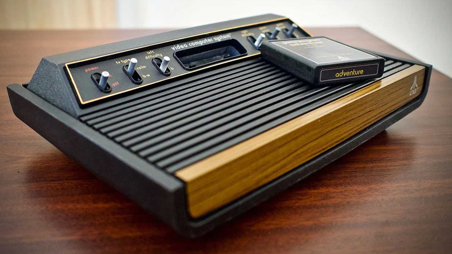 Atari 2600 console on table.