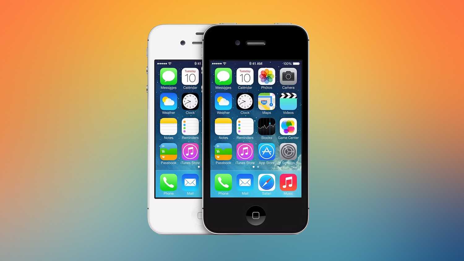 iPhone 4S on a gradient background