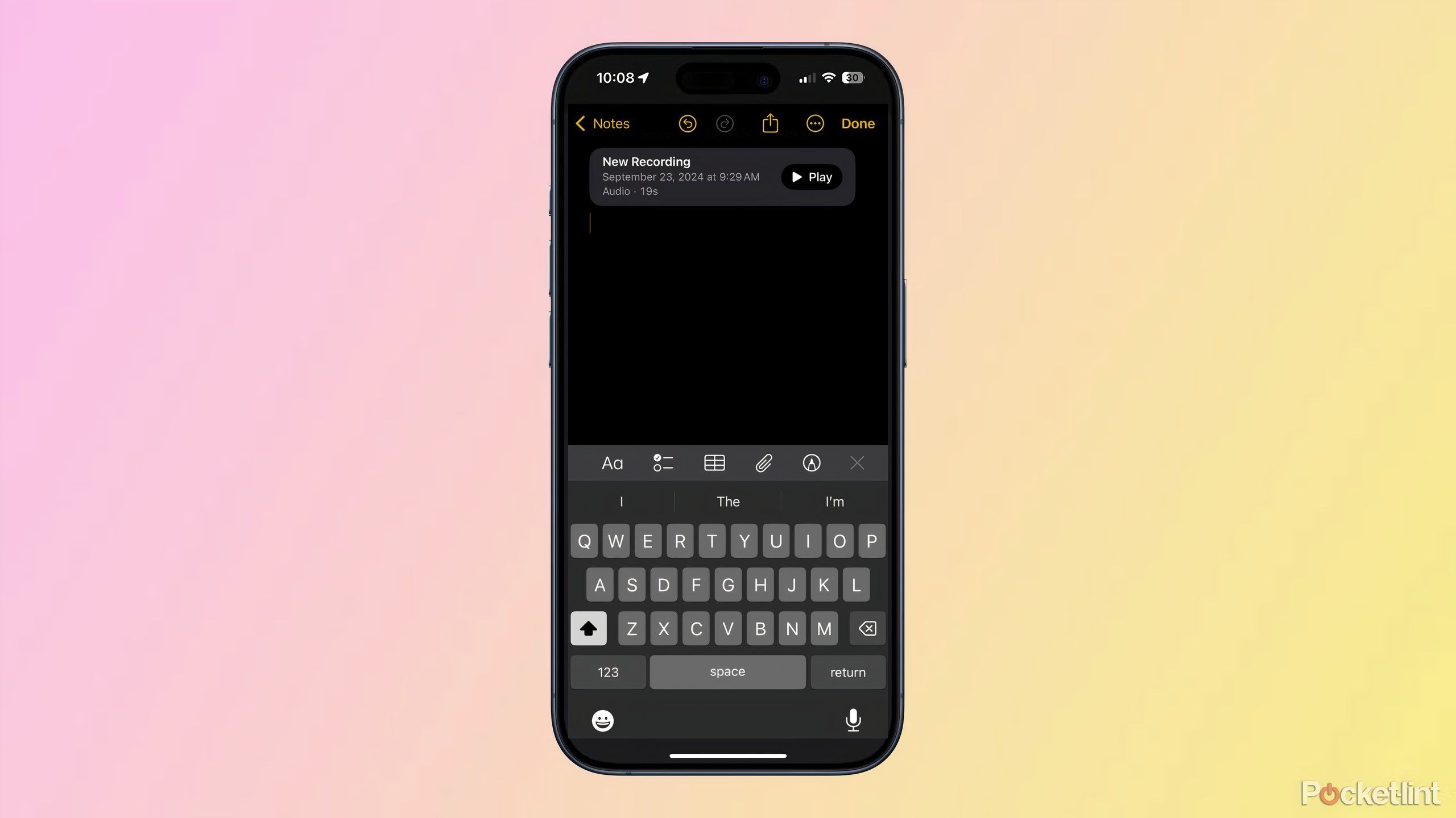 How to record and transcribe audio in Notes using iOS 18