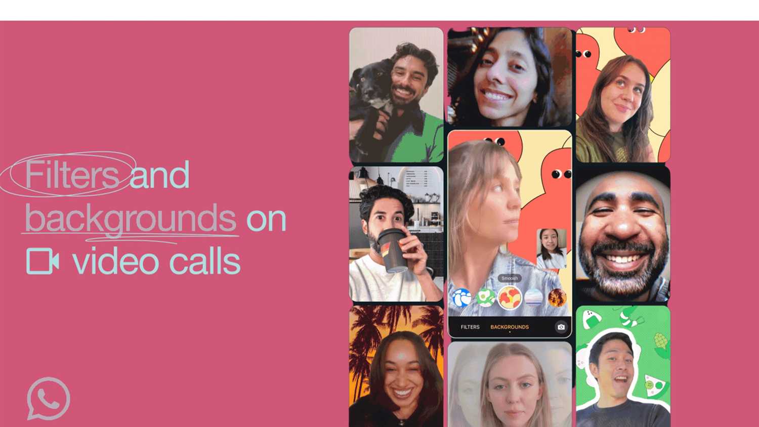 Smoosh background on WhatsApp in montage of images