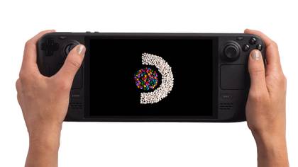 A startup video on the Valve Steam Deck OLED.