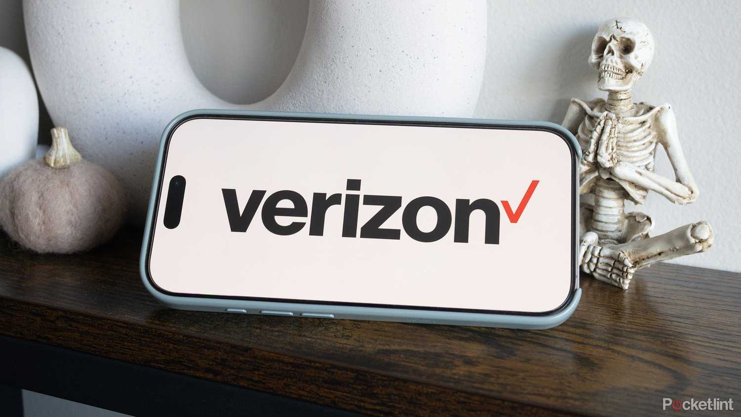 The Verizon logo on an iPhone.