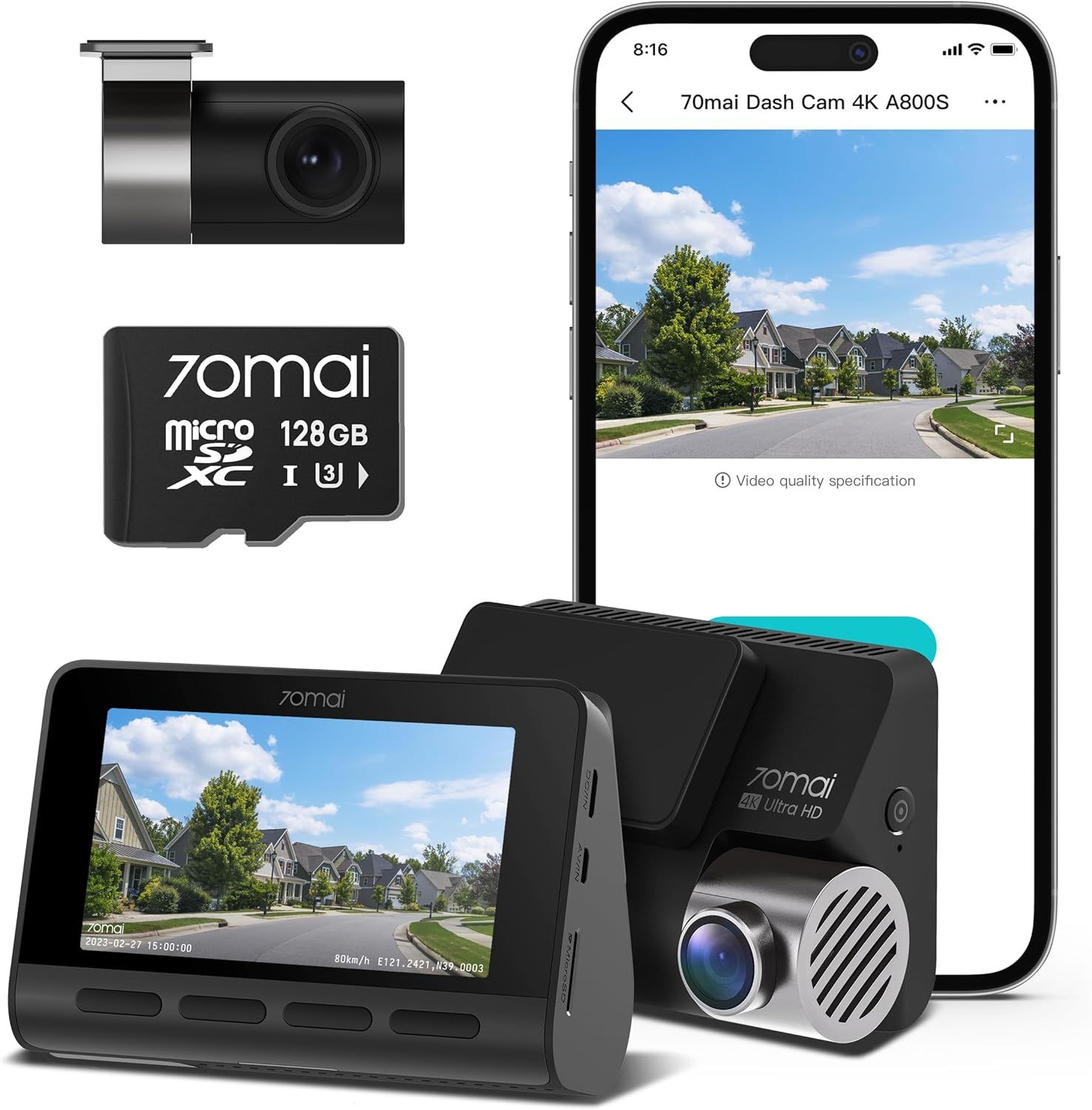 70mai A800S dash cam review: complete coverage