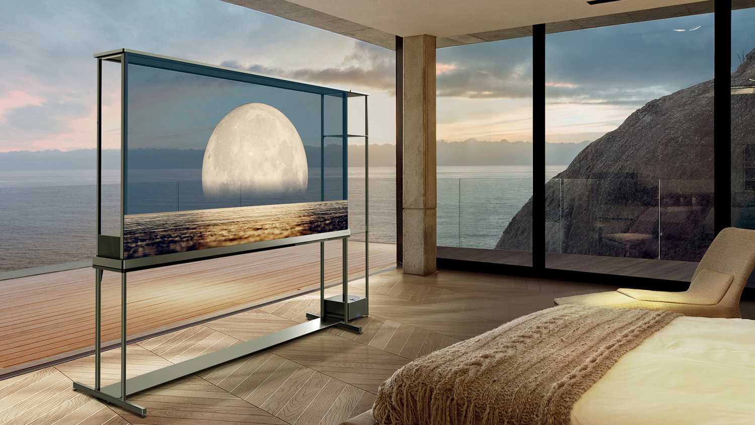 A transparent LG TV.