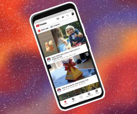 YouTube premium on an iphone rendering. 