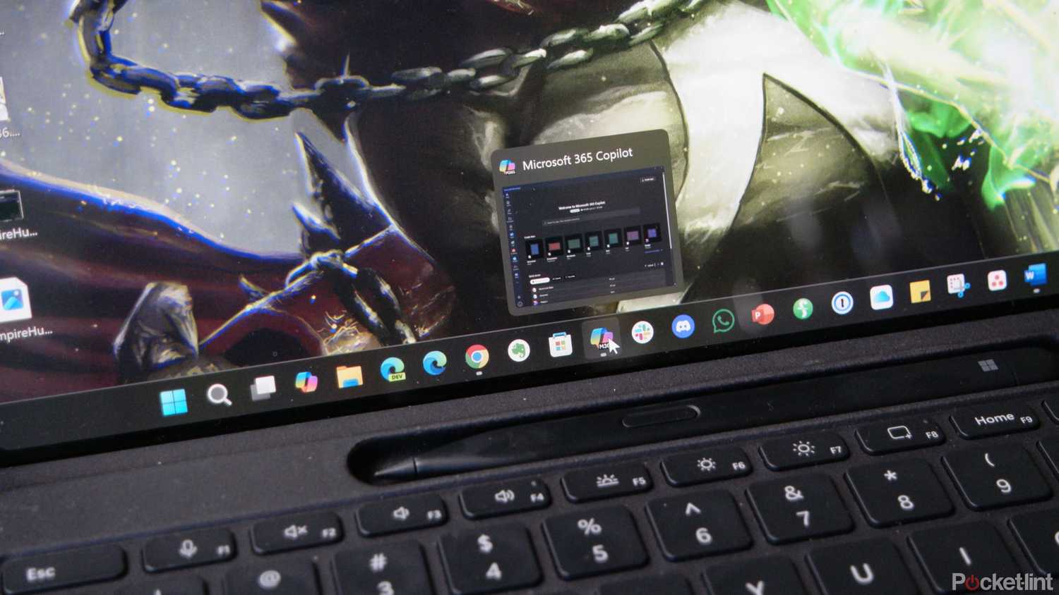 Microsoft 365 Copilot on the dock. 