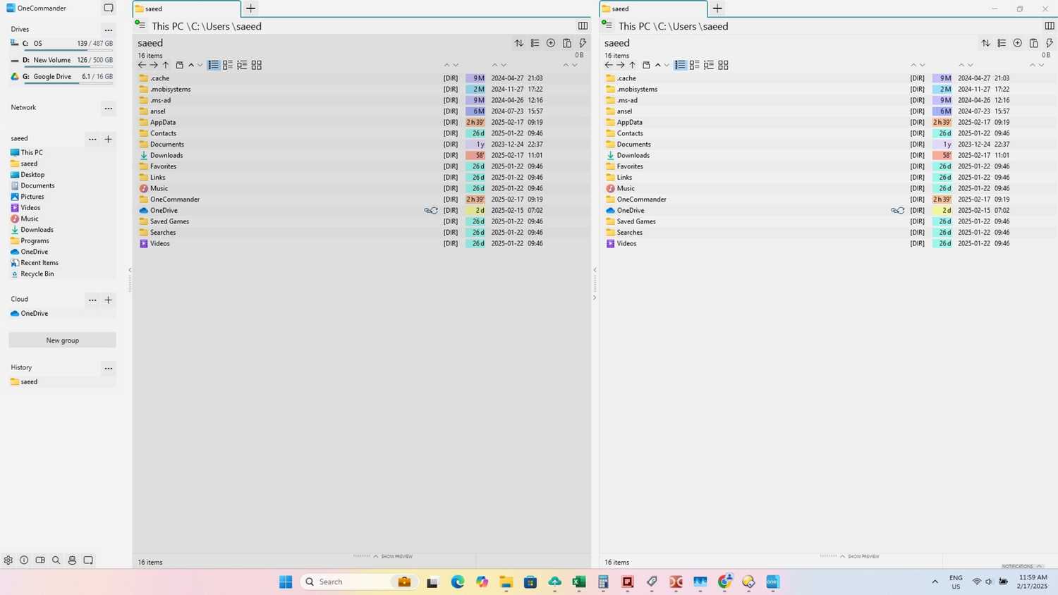 OneCommander light theme screenshot. 