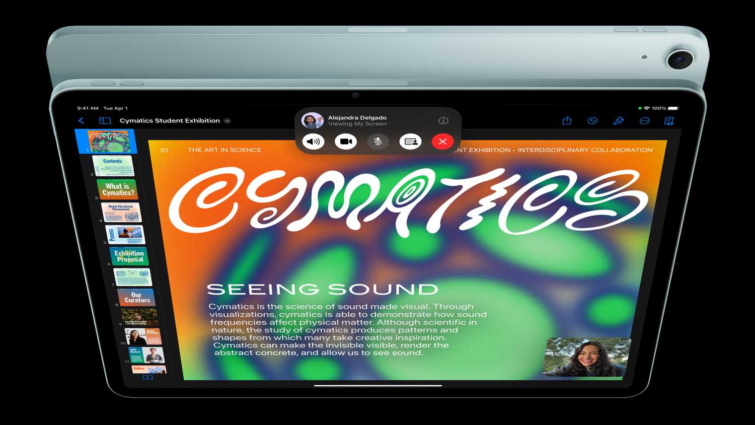 Screen sharing on a 2025 iPad Air.