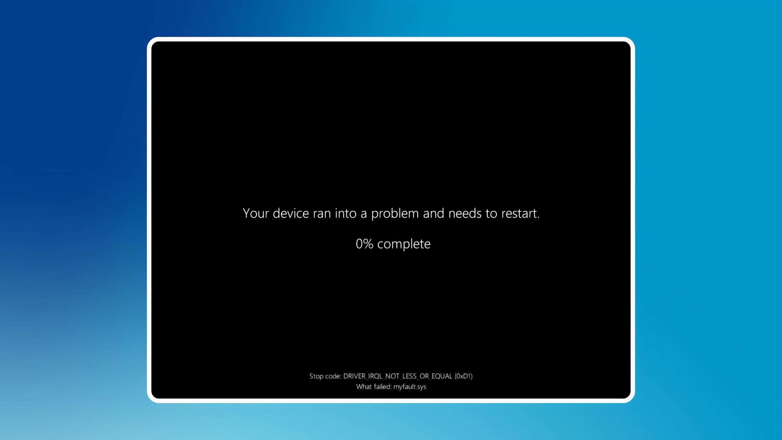 Micosoft Windows 11 updated Blue Screen of Death
