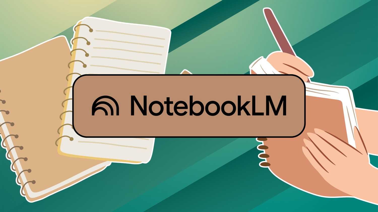 NotebookLM with graphics of notebooks. 