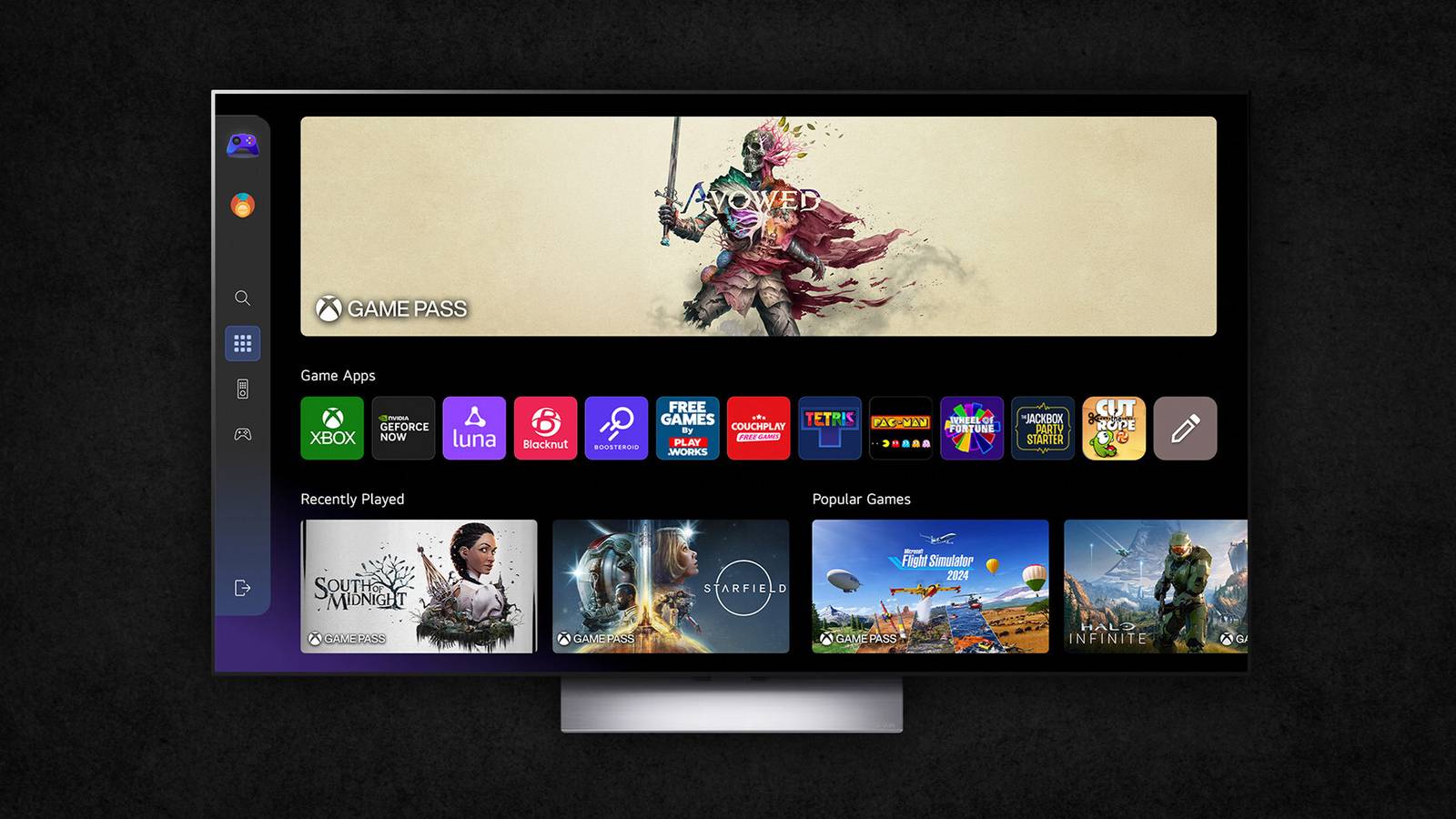 LG TV with Xbox app.