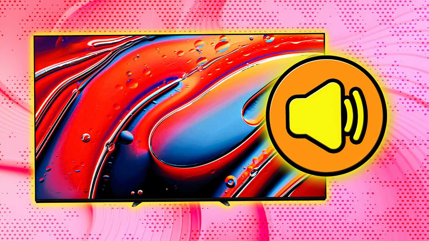 Image of a sound graphic atop a smart tv