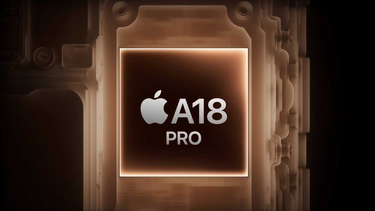 A visualization of the A18 Pro chip inside the iPhone 16 Pro.