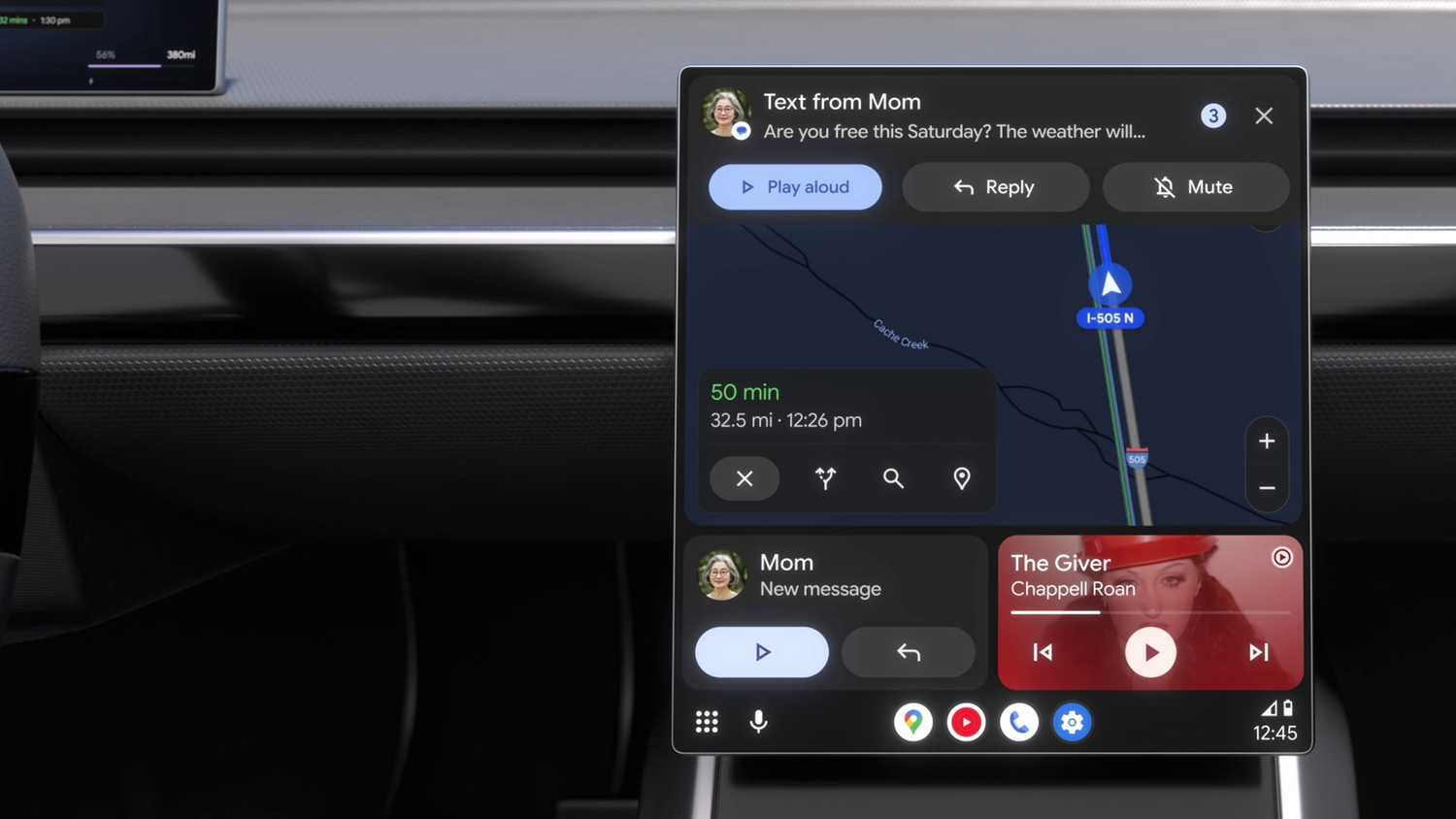 Android Auto에서 실행되는 Gemini.