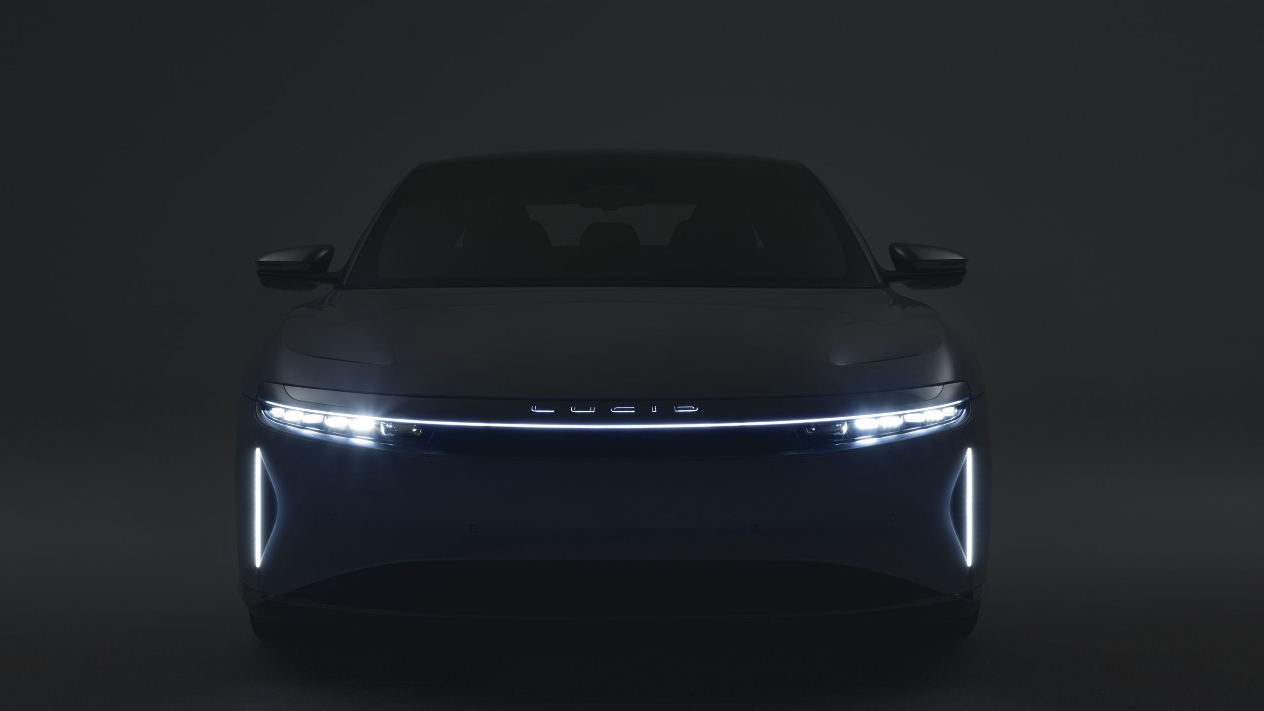 Lucid Air In the dark front lights