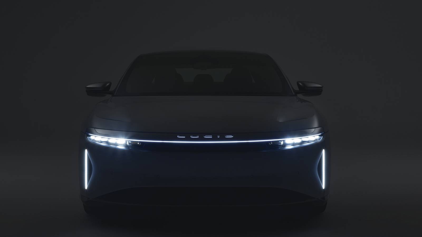 Lucid Air In the dark front lights