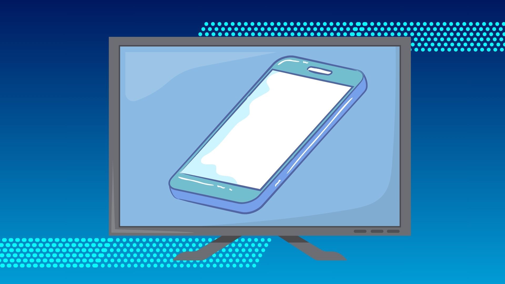Phone on TV background