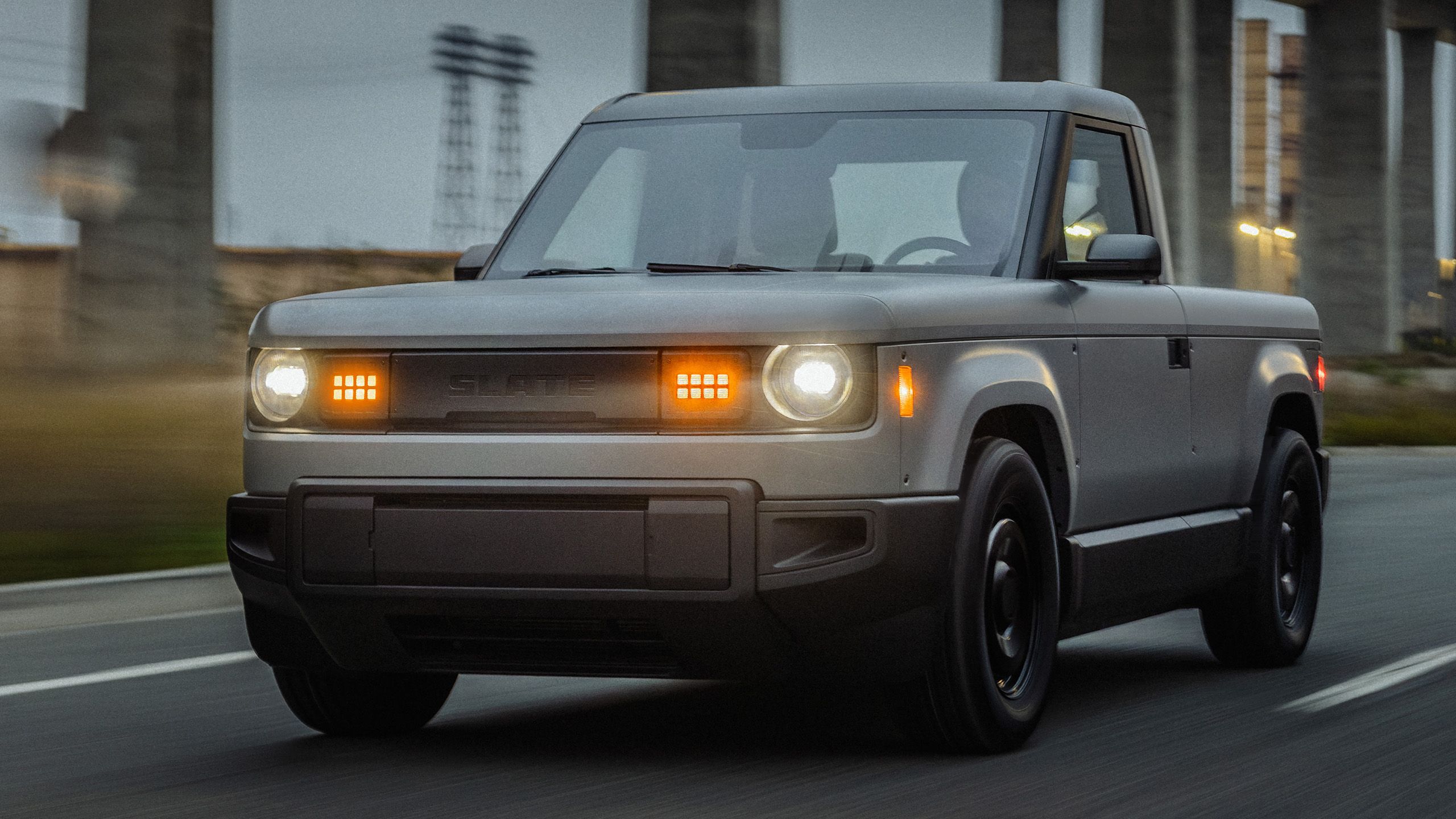 Slate Truck driving. 