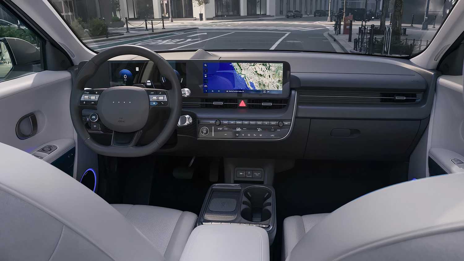 The interior of a Hyundai Ioniq 5.
