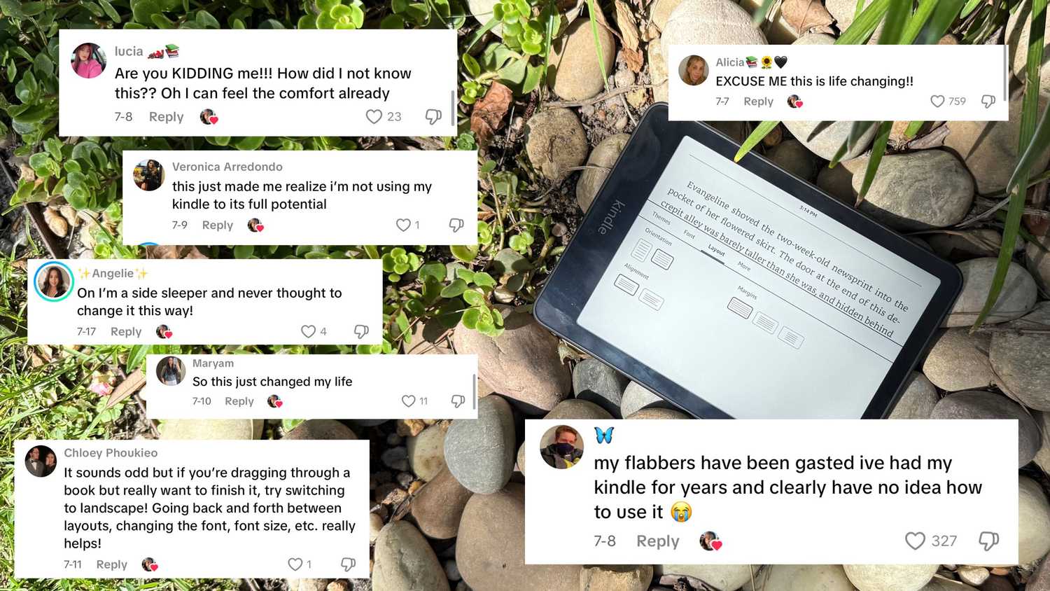 TikTok comments about landscape mode.