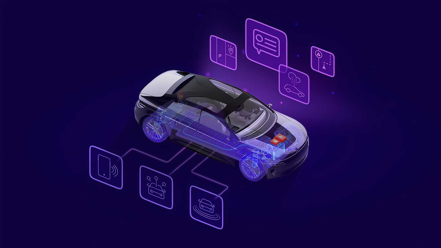 A Snapdragon dive AI rendering in purple. 
