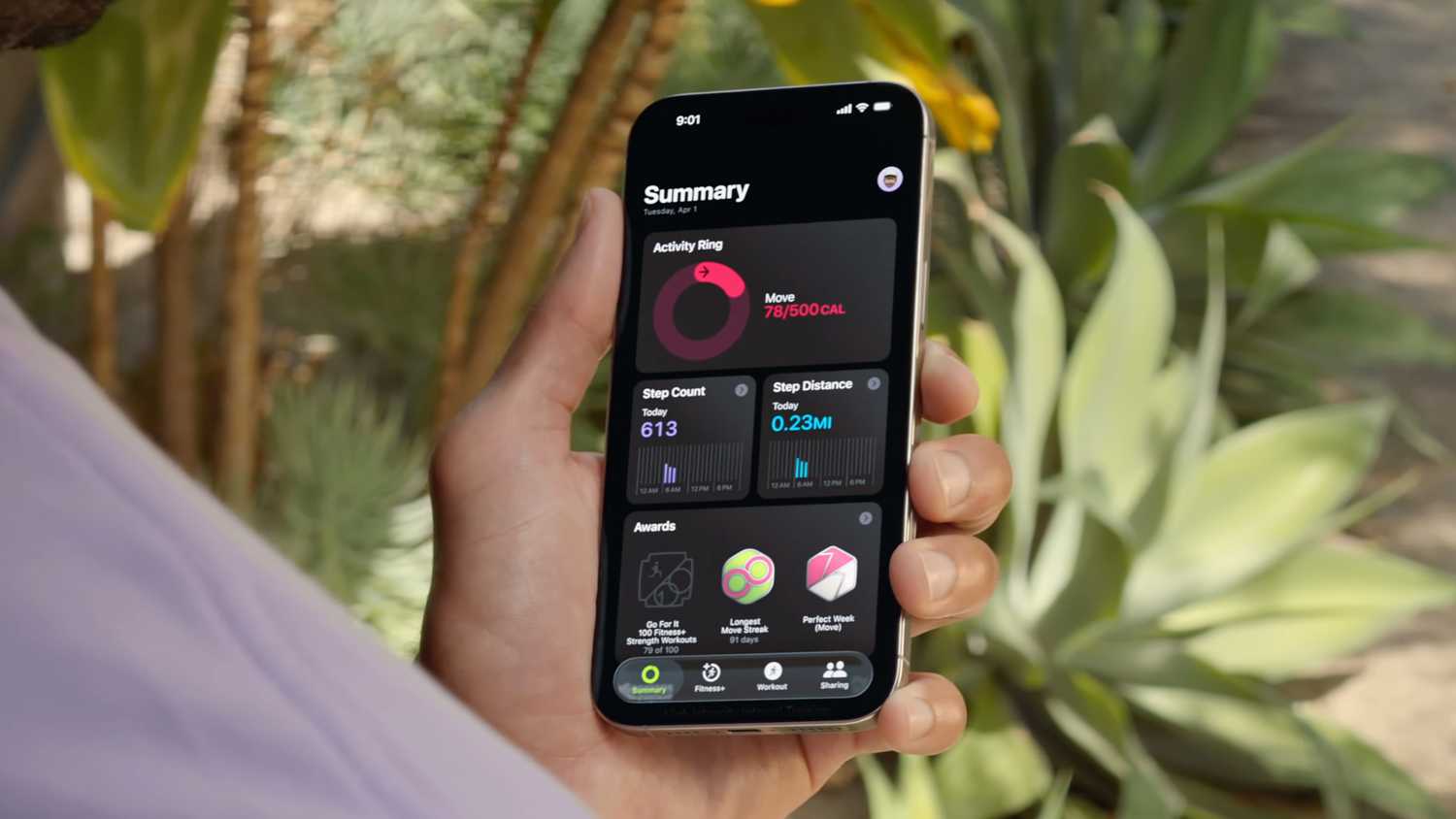 Fitness app on the iPhone