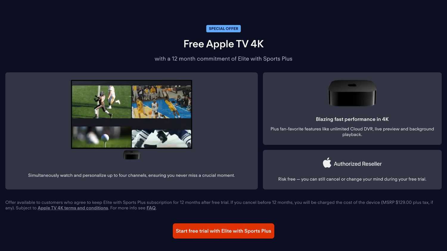Fubo free Apple TV 4K deal.