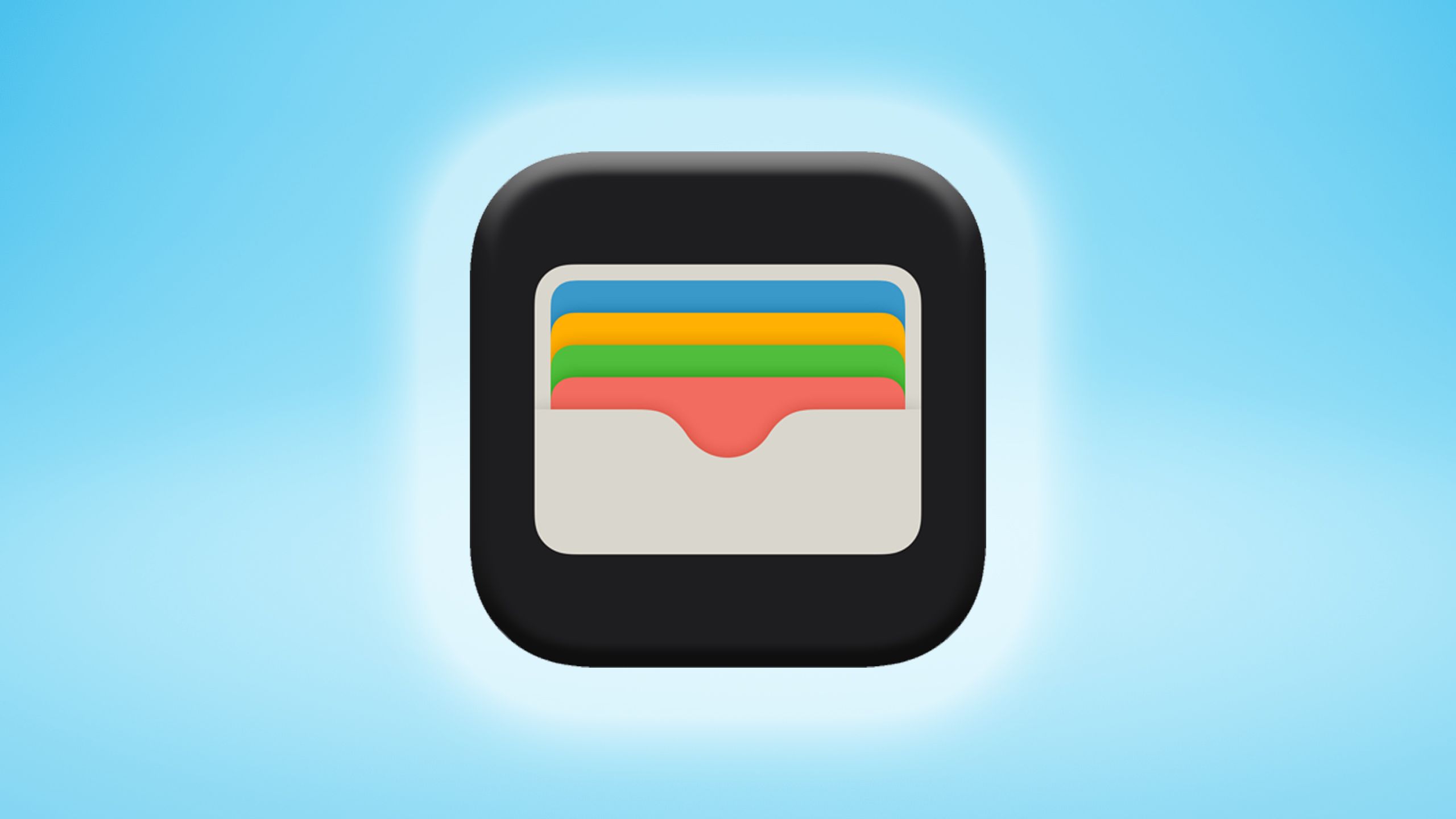 Apple Wallet app icon in the sky.