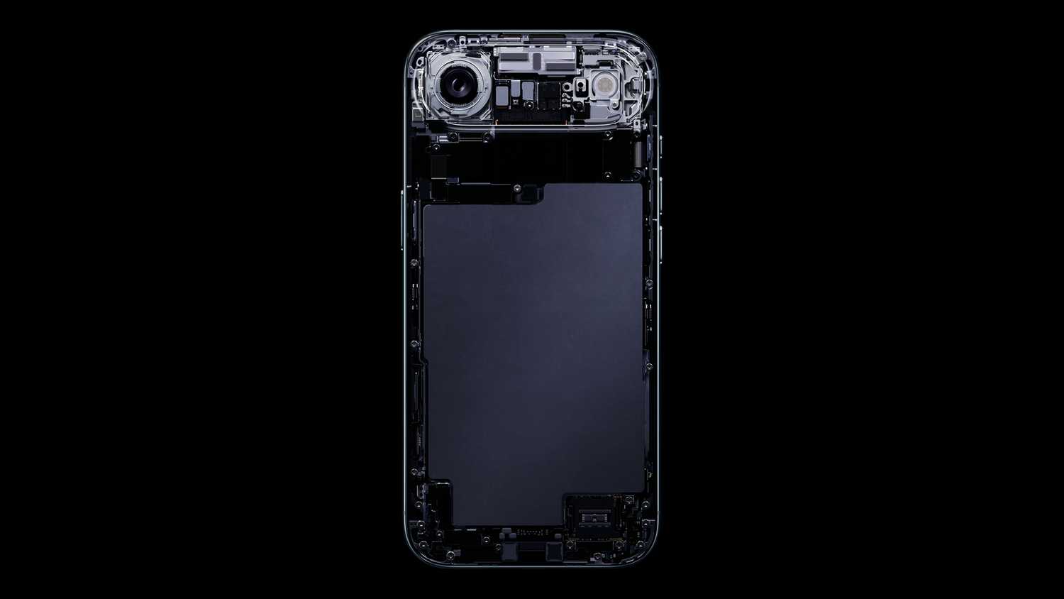 An internal view of the iPhone Air.