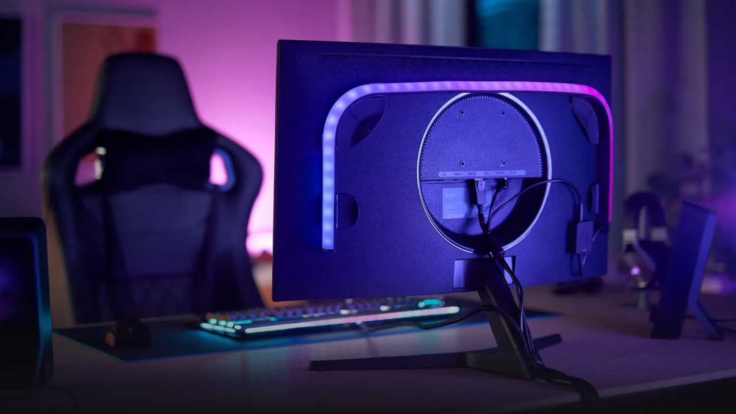 The Philips Hue Play Gradient Lightstrip for PC monitors.