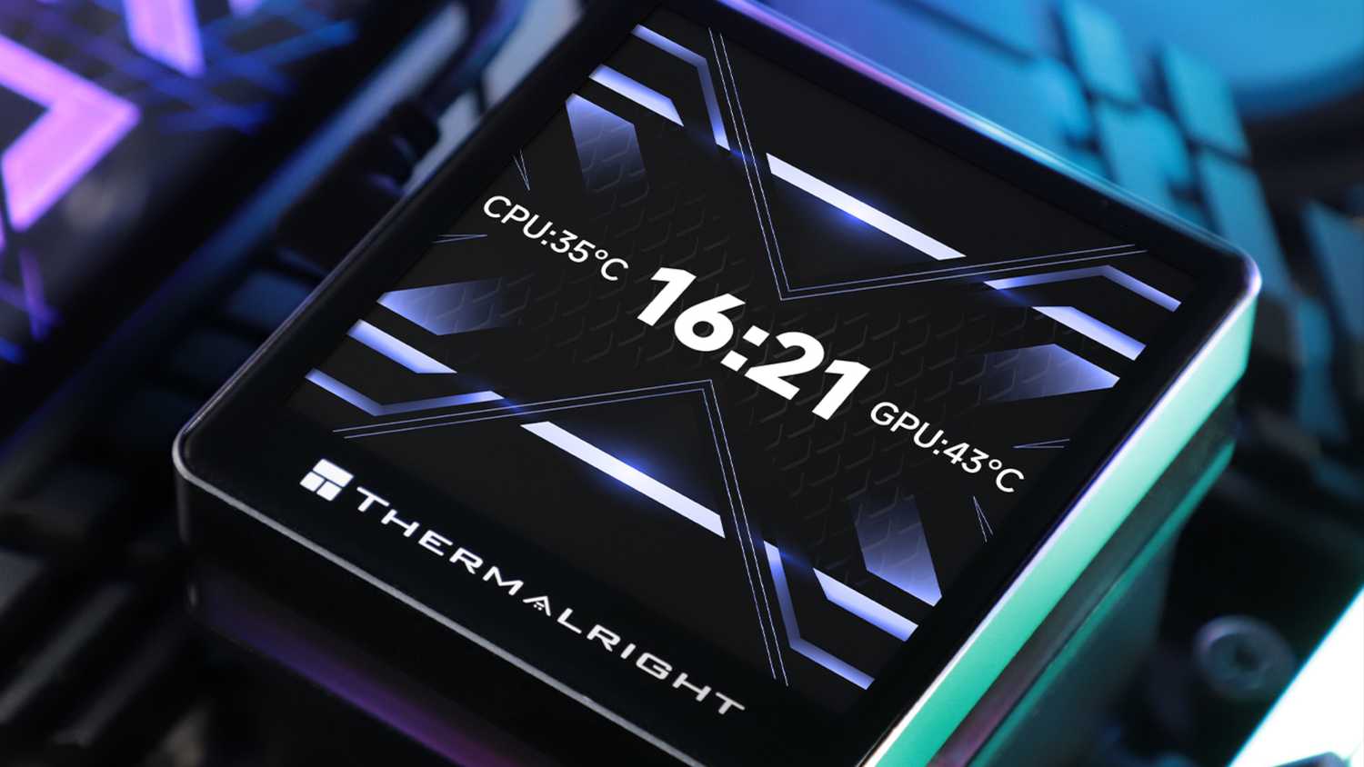 The Thermalright Grand Vision 360 AIO cooler's LCD.