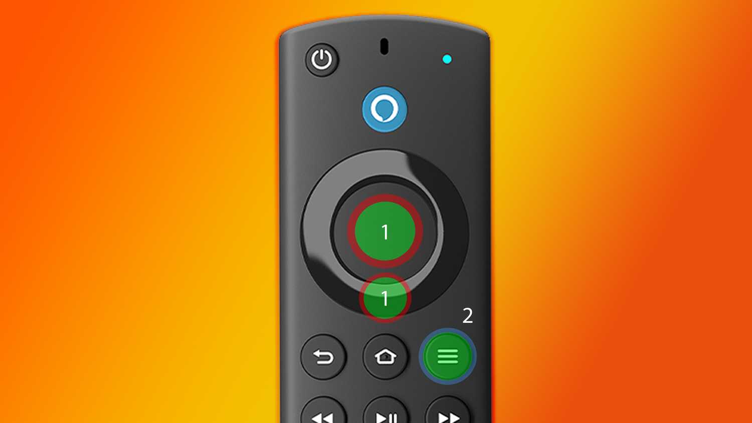 Fire TV remote developer tools shortcut.