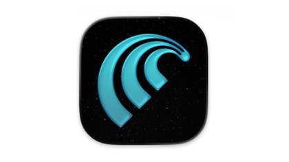 A rounded square app icon with a comet on it.
