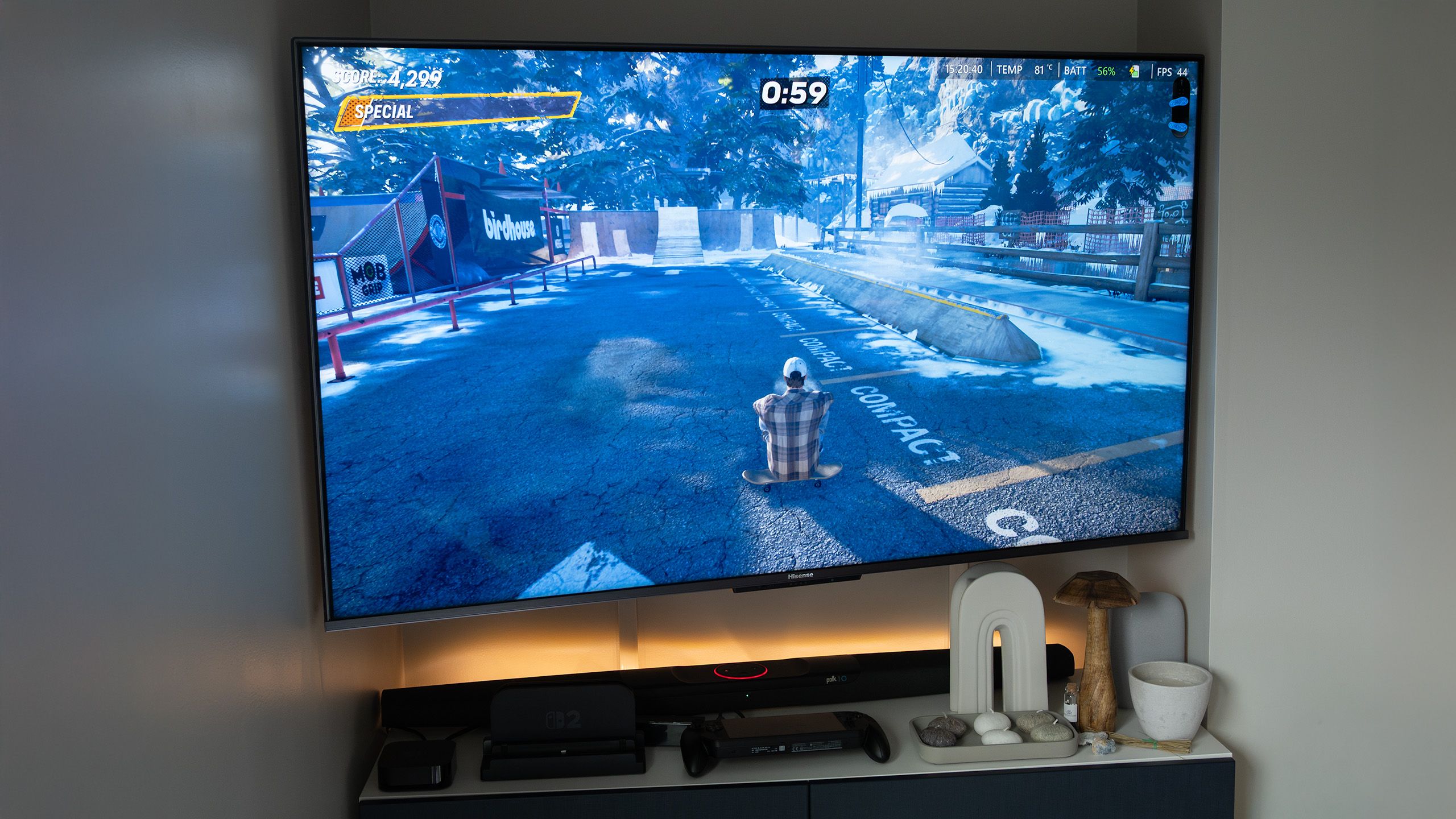 The ROG Xbox Ally X hooked up to a TV