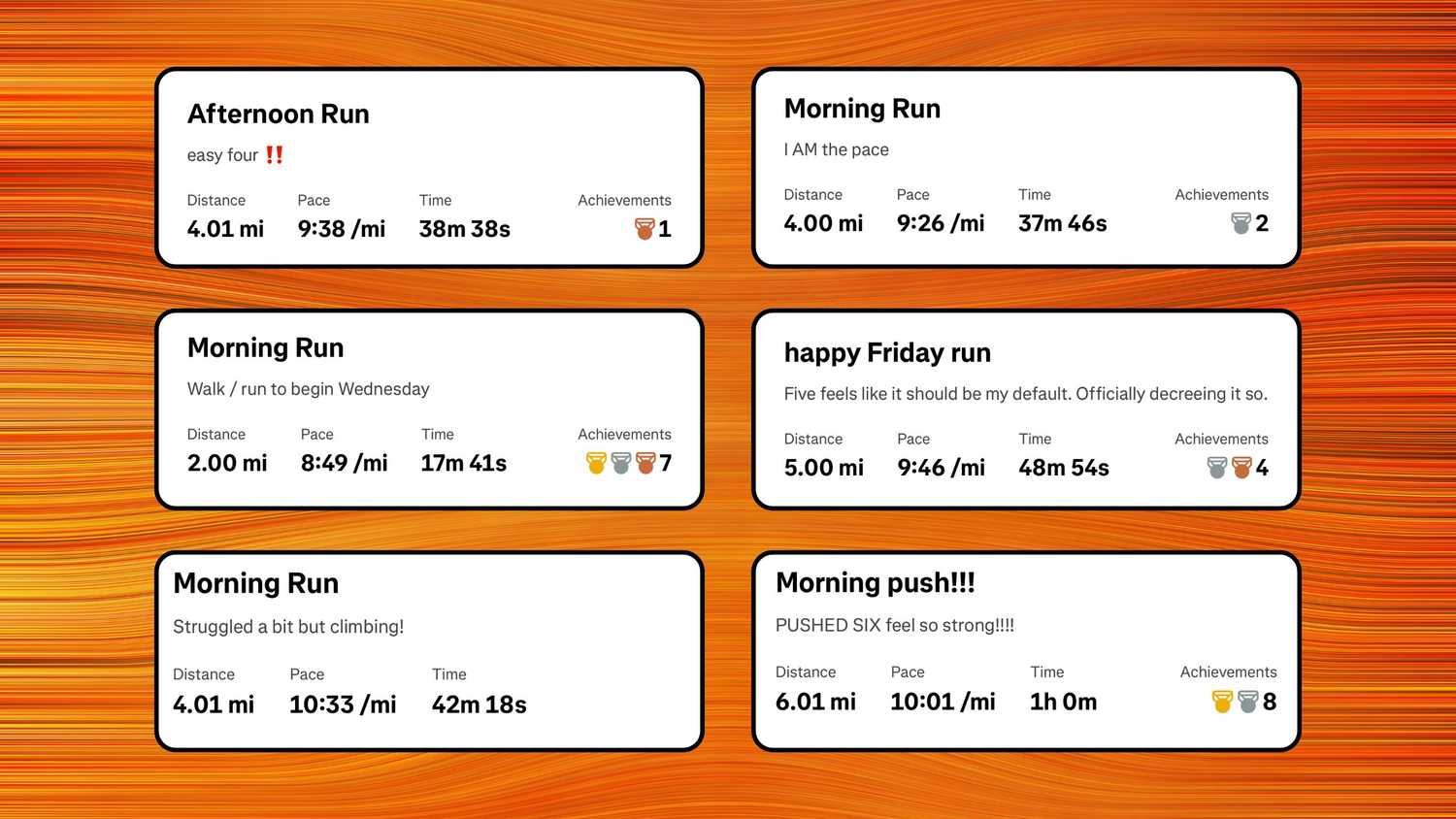 Some of Kelsey's Strava times. 