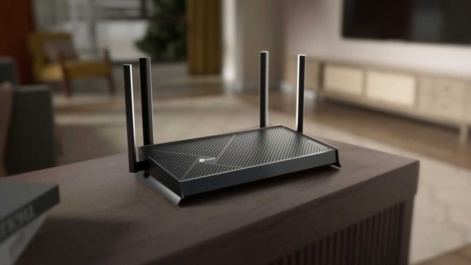 A TP-Link Wi-Fi router on a table.