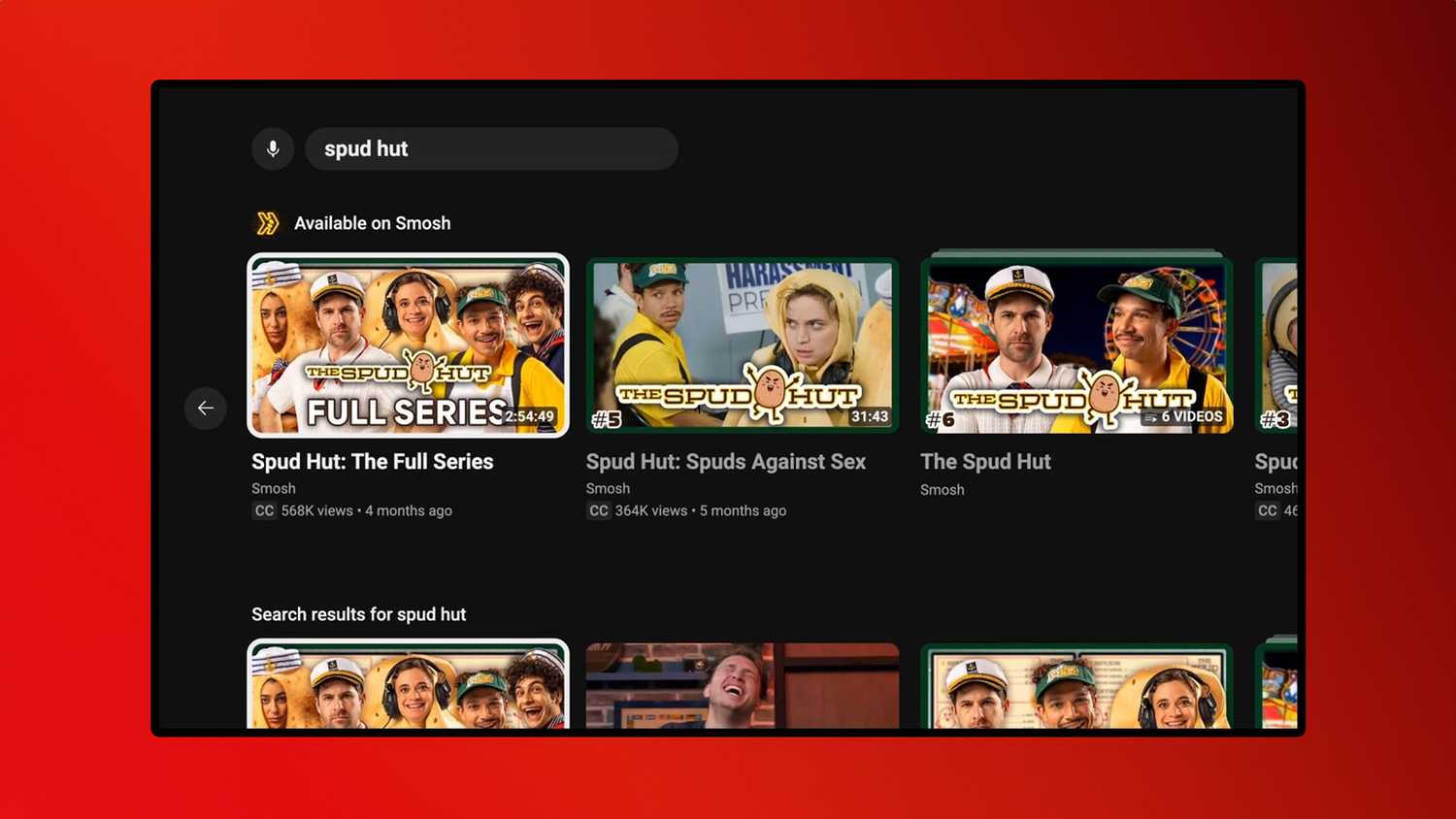 Youtube contextual search results.