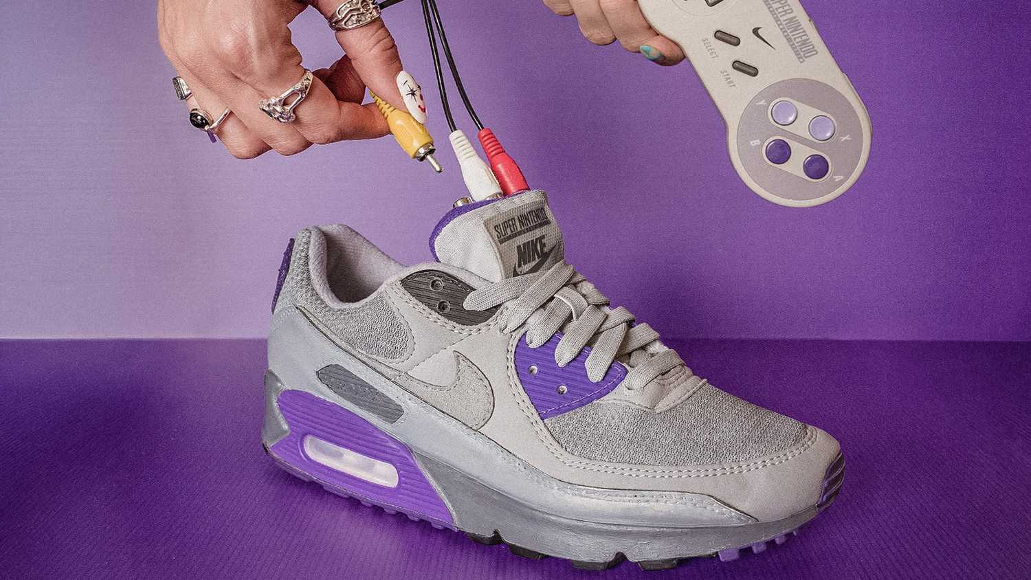 AIR SNES shoes with SNES controller.