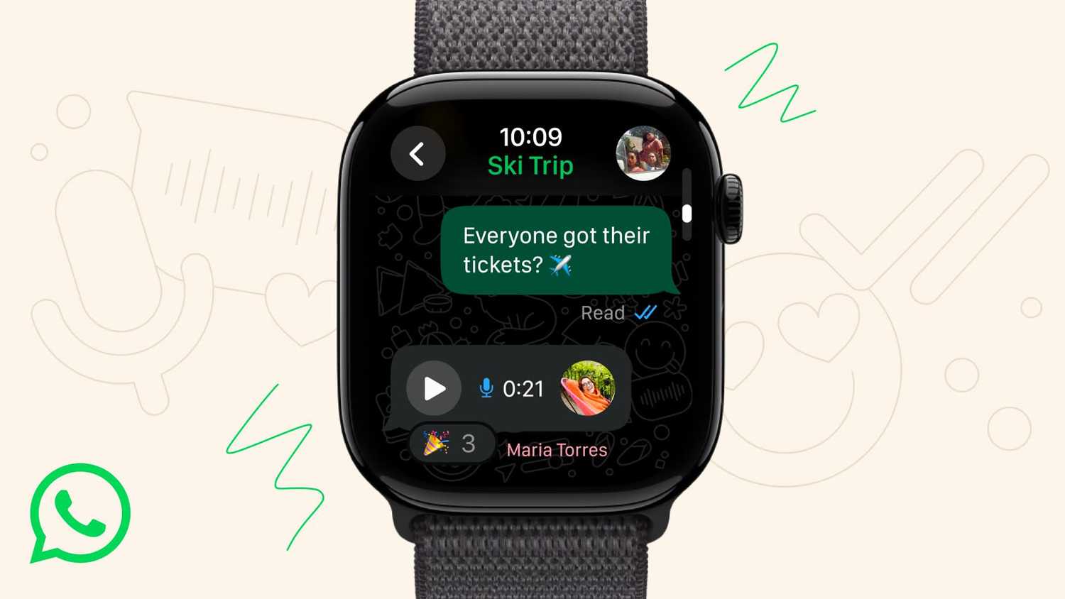Whatsapp on Apple Watch.