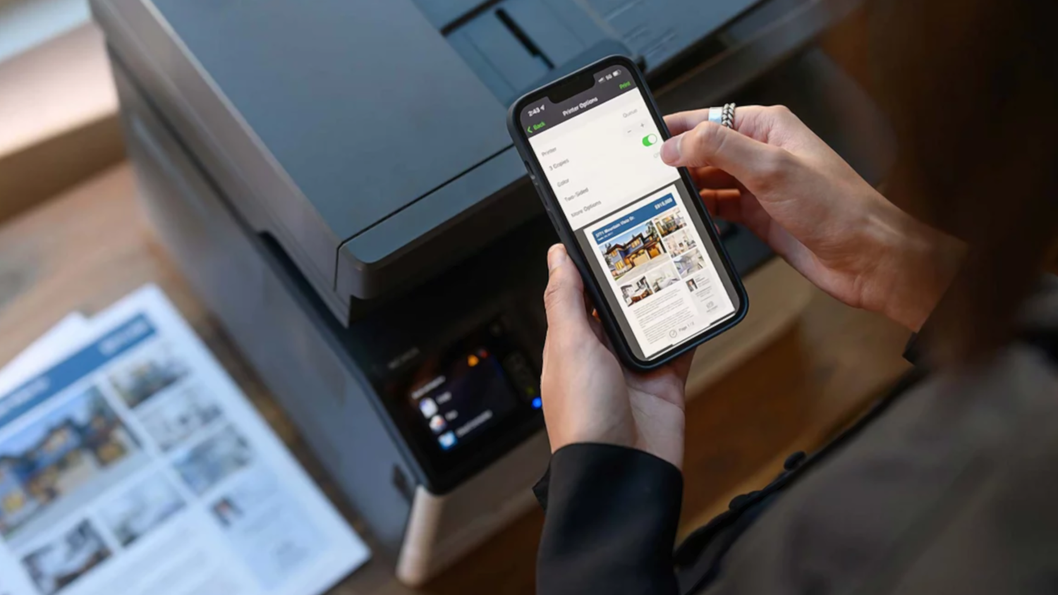 Printing from an iPhone to a Lexmark printer.