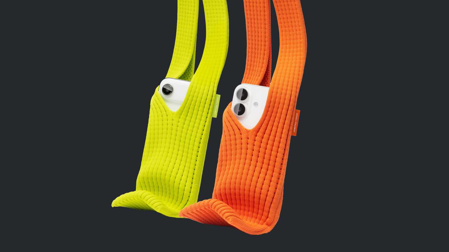 The iPhone Pocket in green and orange.