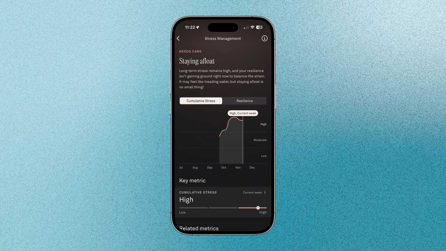 Stress Management dashboard on Oura. 